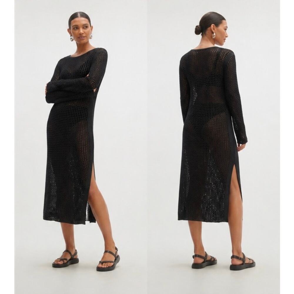 NakedCashmere cashmere crochet sweater dress size large